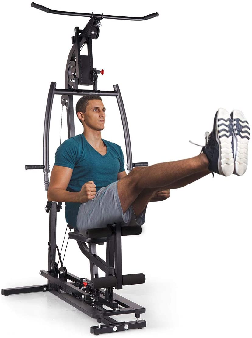 JAXPETY Black Home Gym Station Workout Machine for Total Body Training